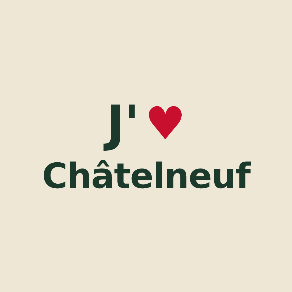 Tote bag personnalisé Châtelneuf — design J'aime Châtelneuf