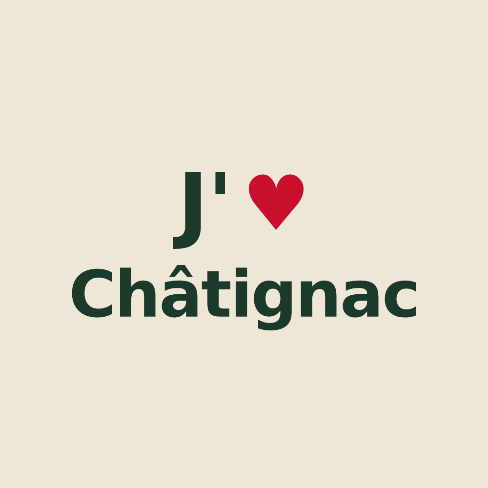 Tote bag personnalisé Châtignac — design J'aime Châtignac