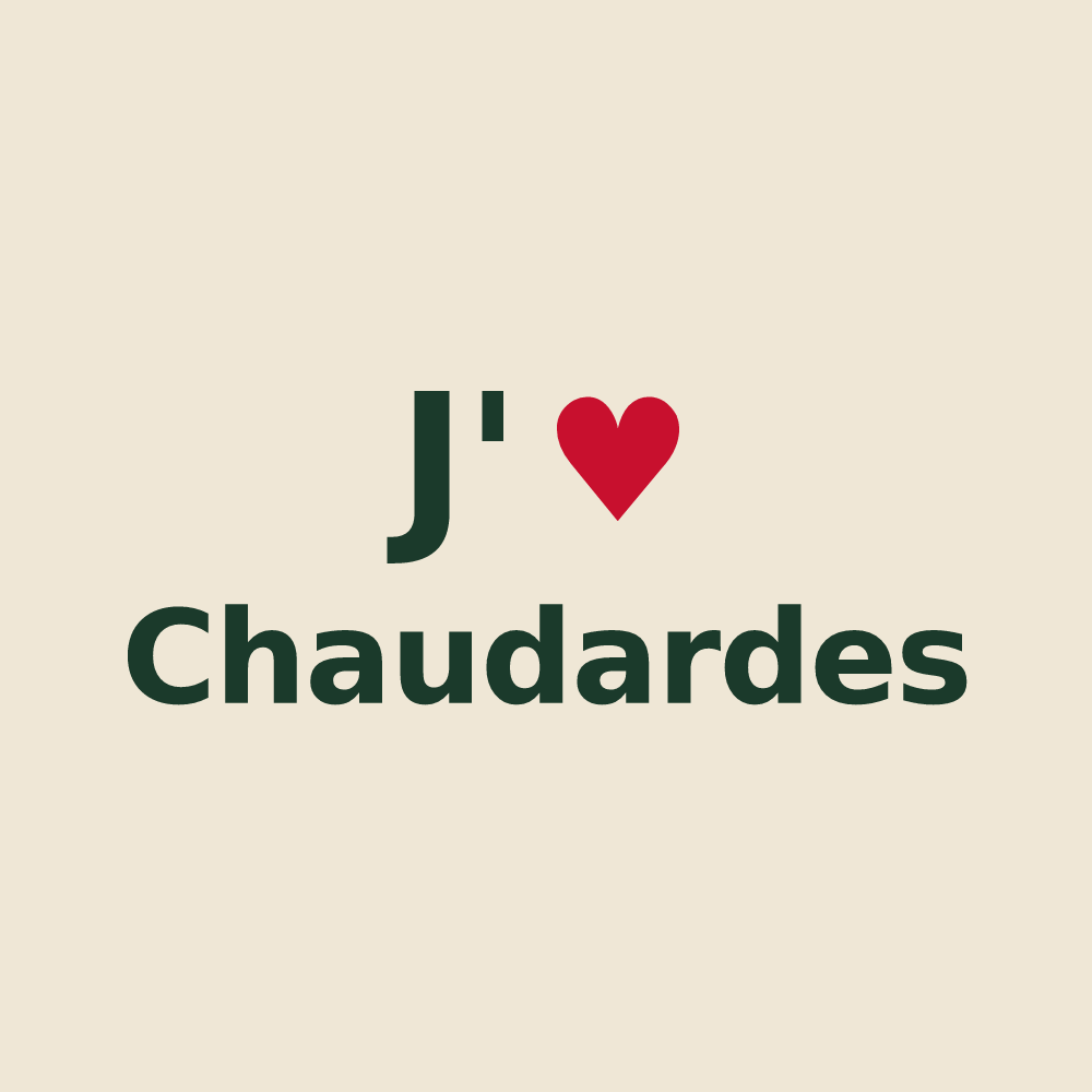Tote bag personnalisé Chaudardes — design J'aime Chaudardes