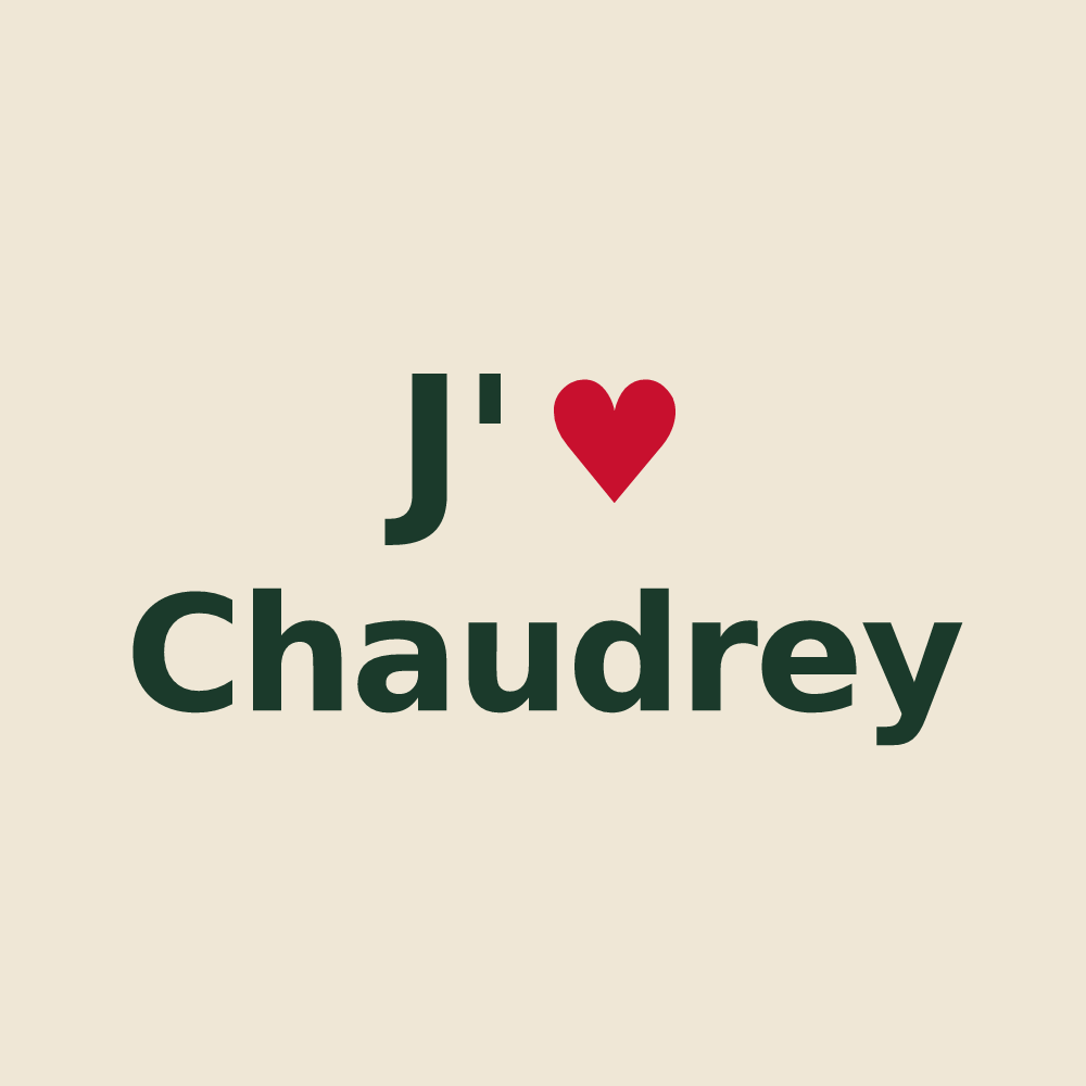 Tote bag personnalisé Chaudrey — design J'aime Chaudrey
