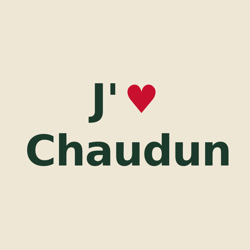 Tote bag personnalisé Chaudun — design J'aime Chaudun