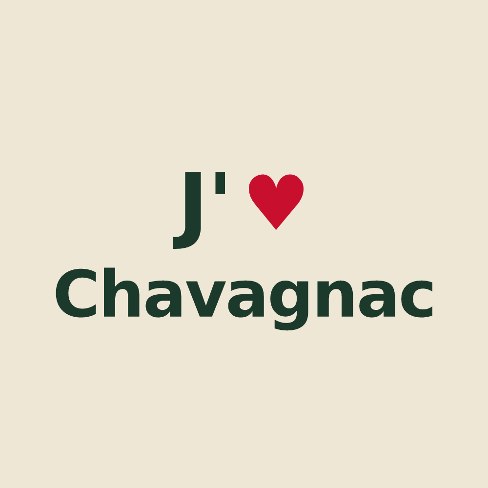 Tote bag personnalisé Chavagnac — design J'aime Chavagnac