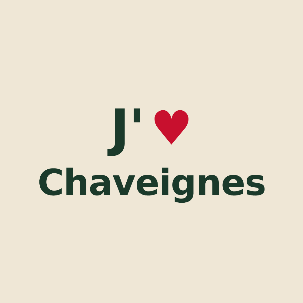 Tote bag personnalisé Chaveignes — design J'aime Chaveignes