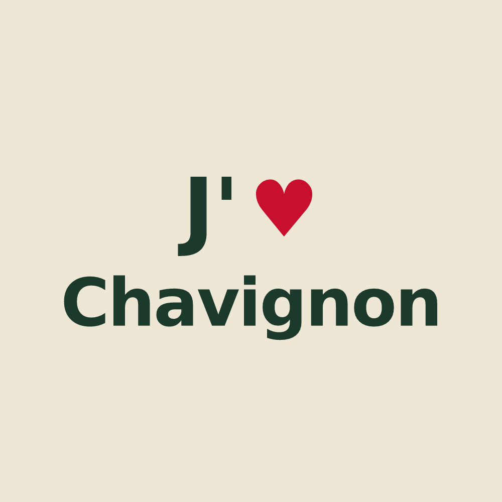 Tote bag personnalisé Chavignon — design J'aime Chavignon