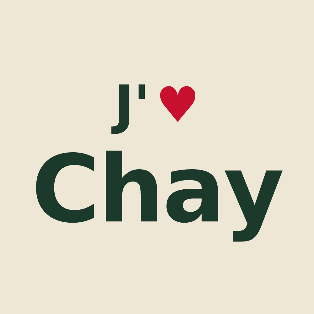 Tote bag personnalisé Chay — design « J'aime Chay » imprimé sur le tote bag