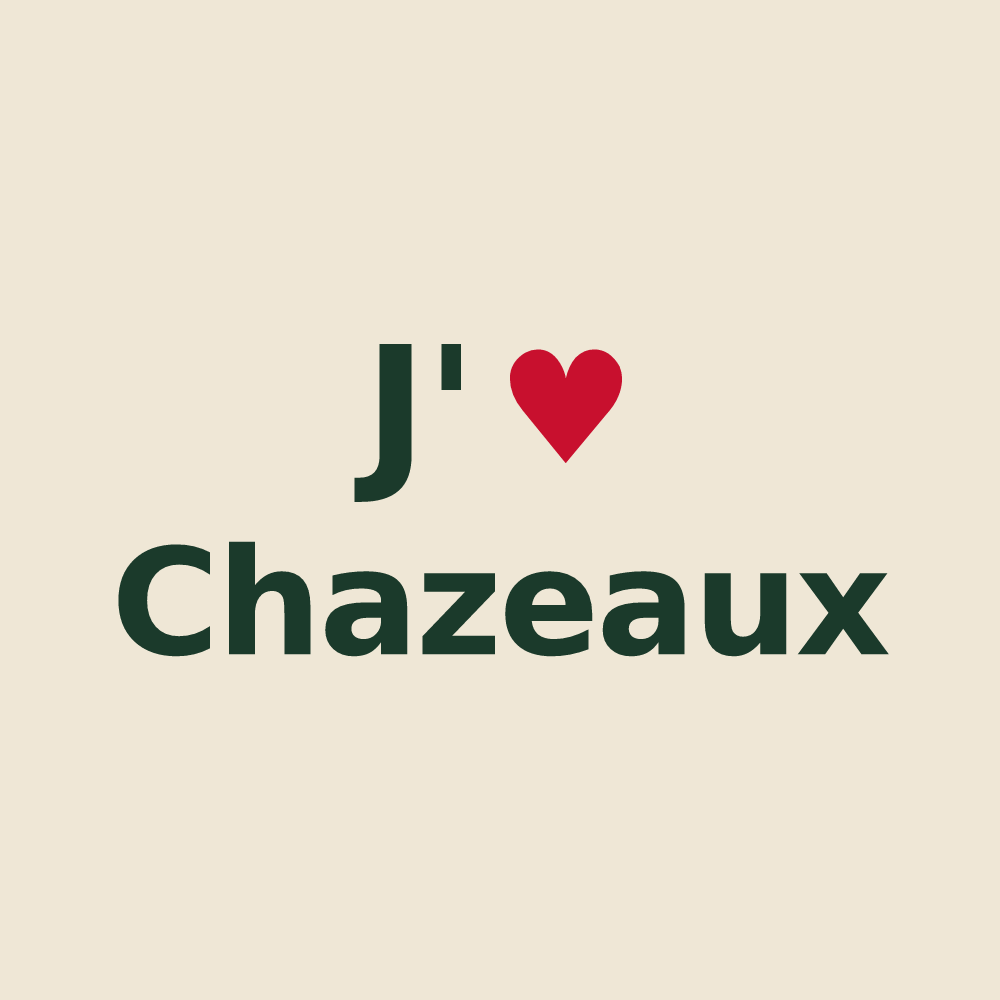 Tote bag personnalisé Chazeaux — design J'aime Chazeaux