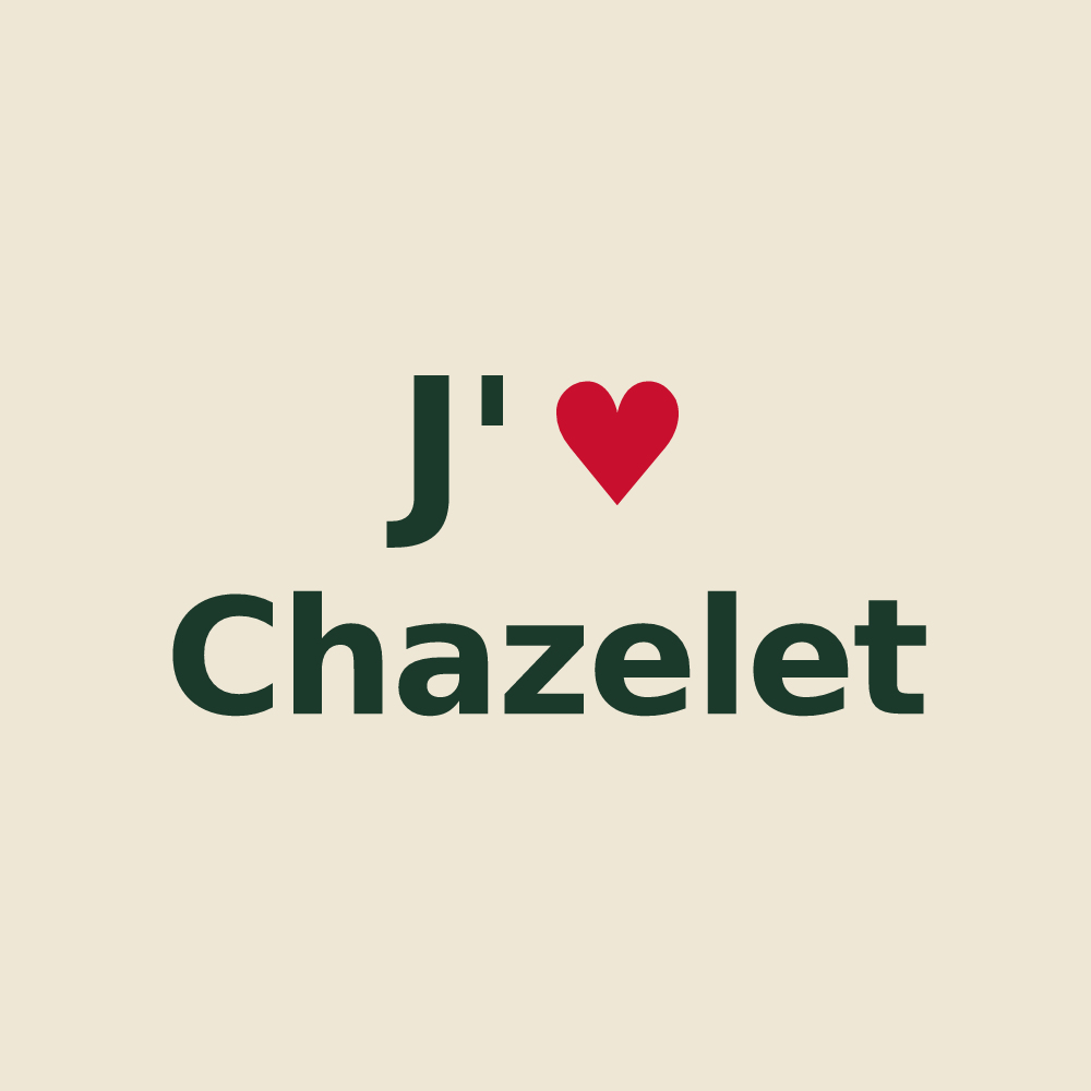 Tote bag personnalisé Chazelet — design « J'aime Chazelet » imprimé sur le tote bag
