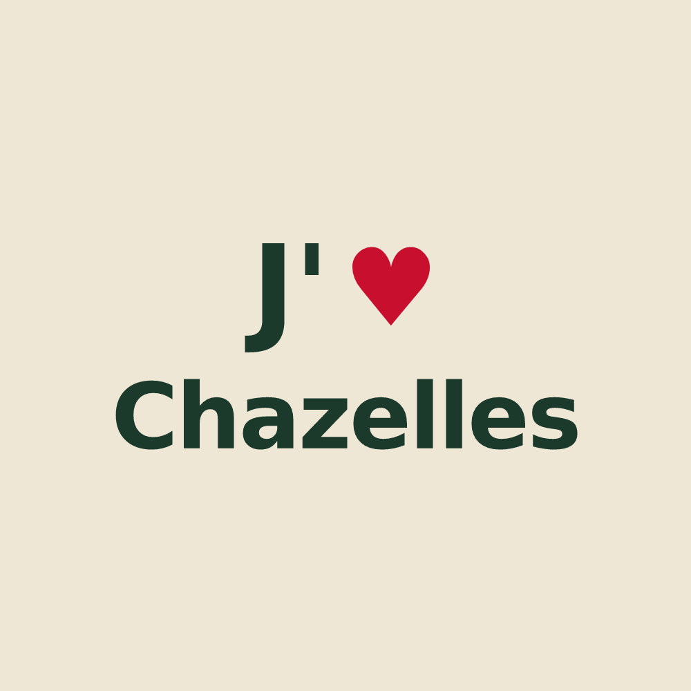Tote bag personnalisé Chazelles — design « J'aime Chazelles » imprimé sur le tote bag