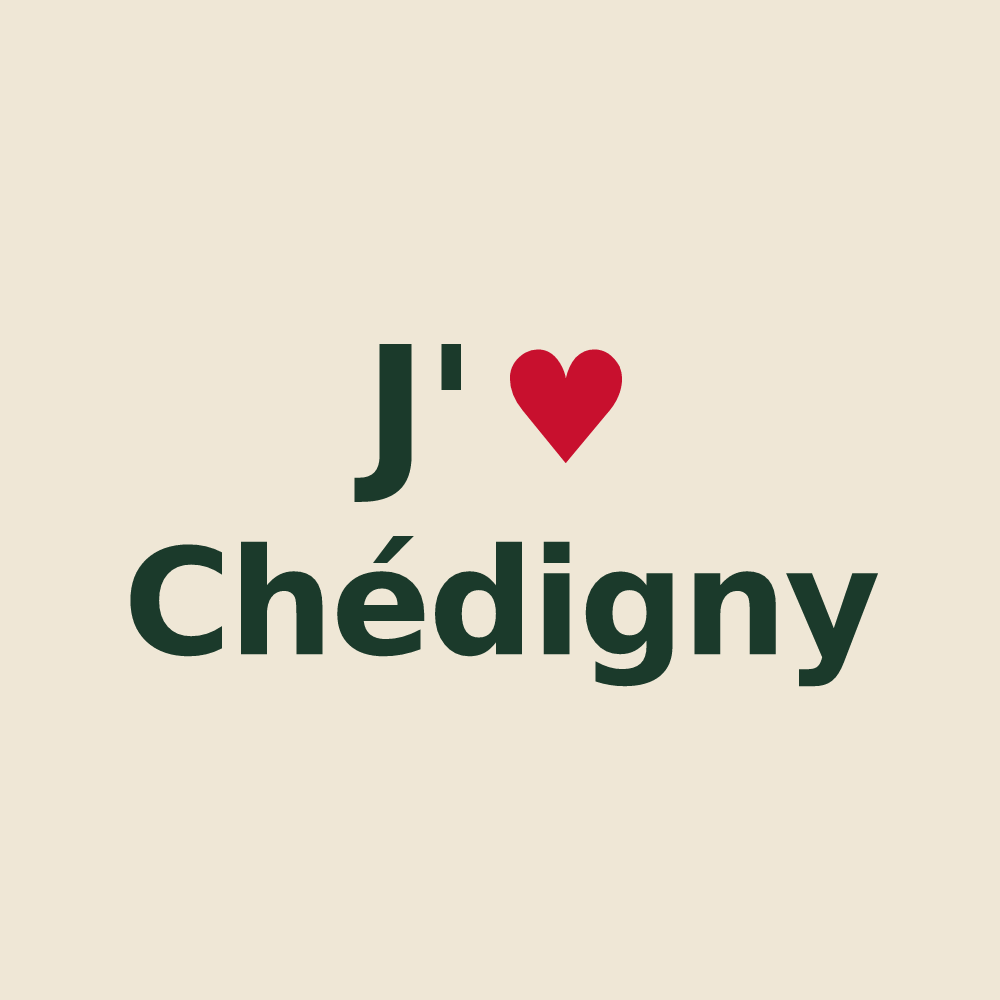 Tote bag personnalisé Chédigny — design J'aime Chédigny