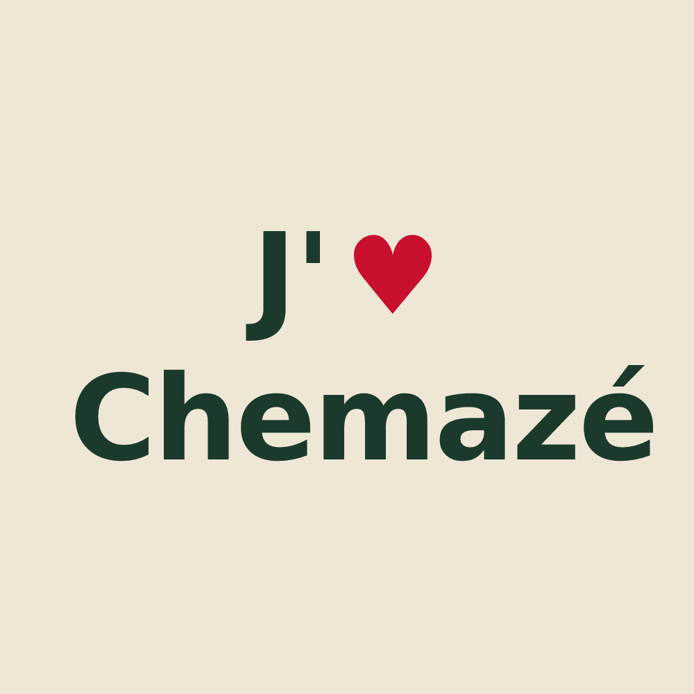 Tote bag personnalisé Chemazé — design J'aime Chemazé