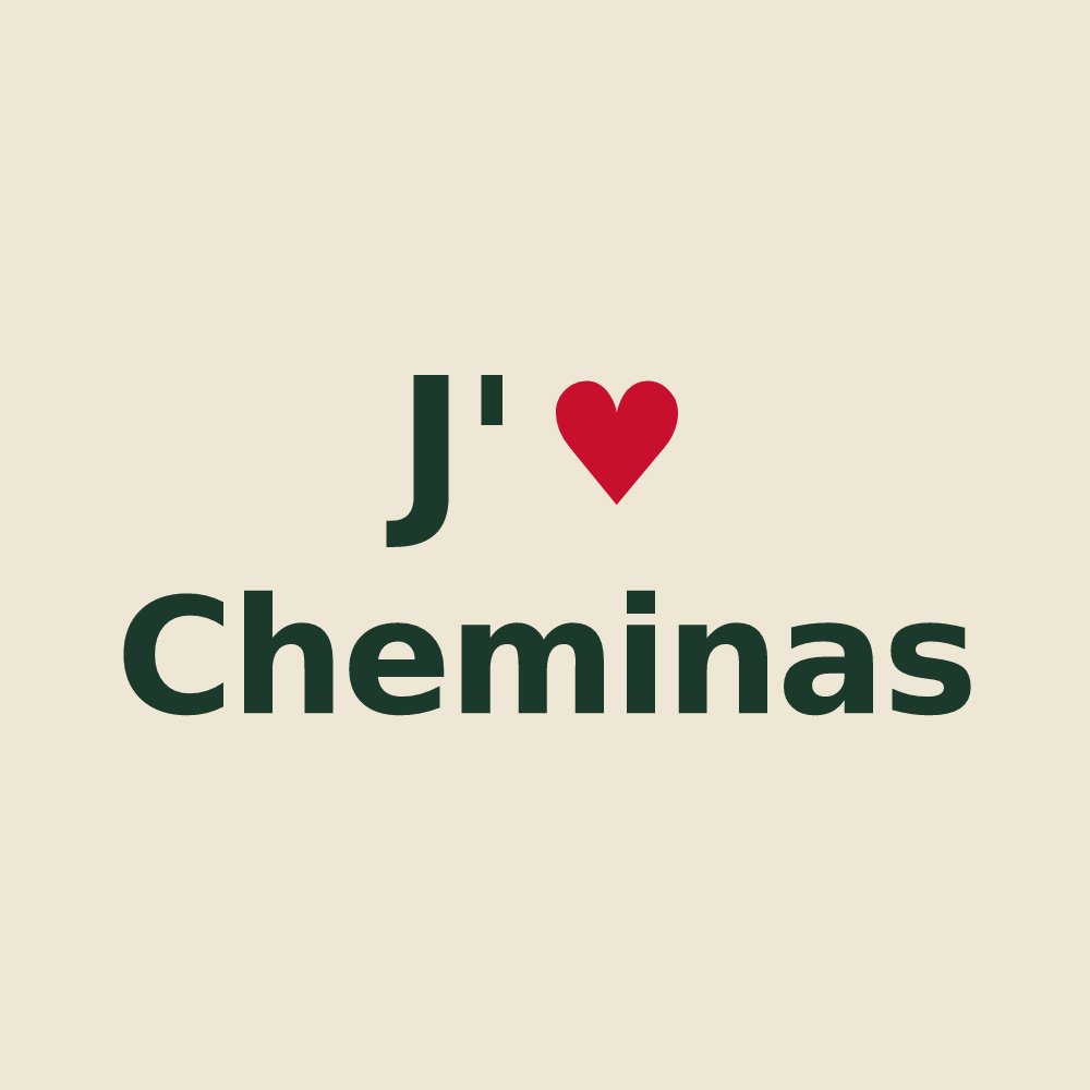 Tote bag personnalisé Cheminas — design J'aime Cheminas