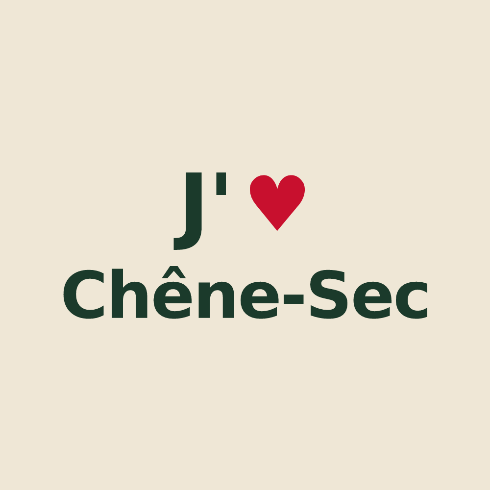 Tote bag personnalisé Chêne-Sec — design J'aime Chêne-Sec