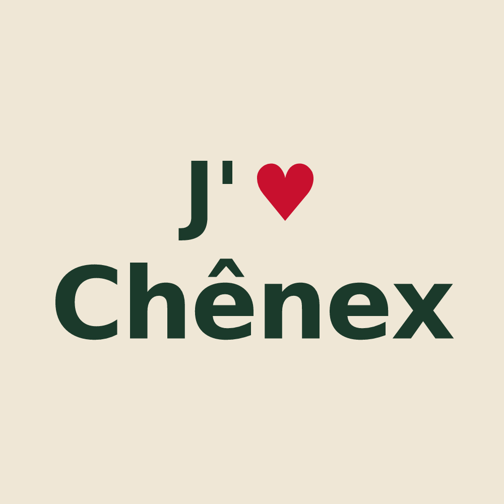 Tote bag personnalisé Chênex — design J'aime Chênex