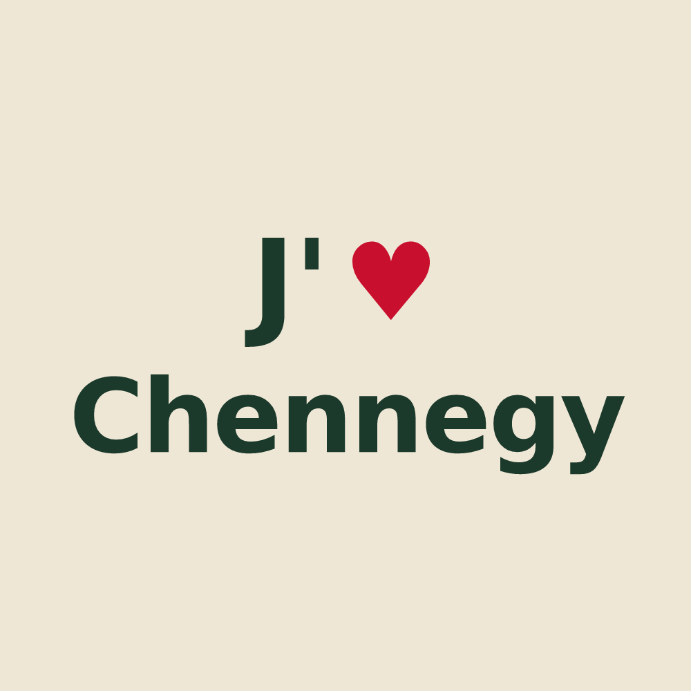 Tote bag personnalisé Chennegy — design J'aime Chennegy
