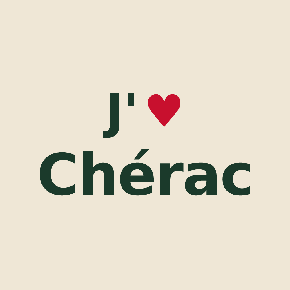 Tote bag personnalisé Chérac — design « J'aime Chérac » imprimé sur le tote bag