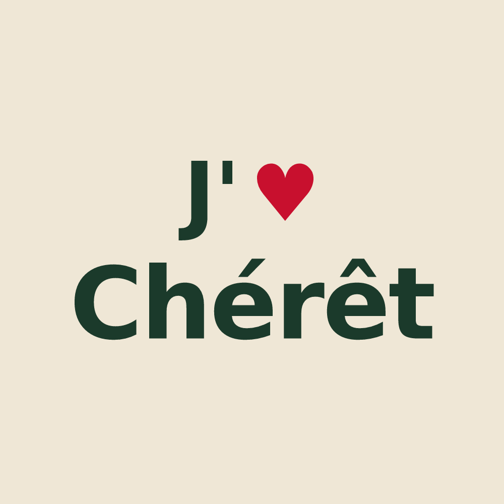 Tote bag personnalisé Chérêt — design J'aime Chérêt
