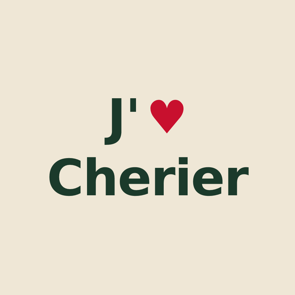 Tote bag personnalisé Cherier — design J'aime Cherier