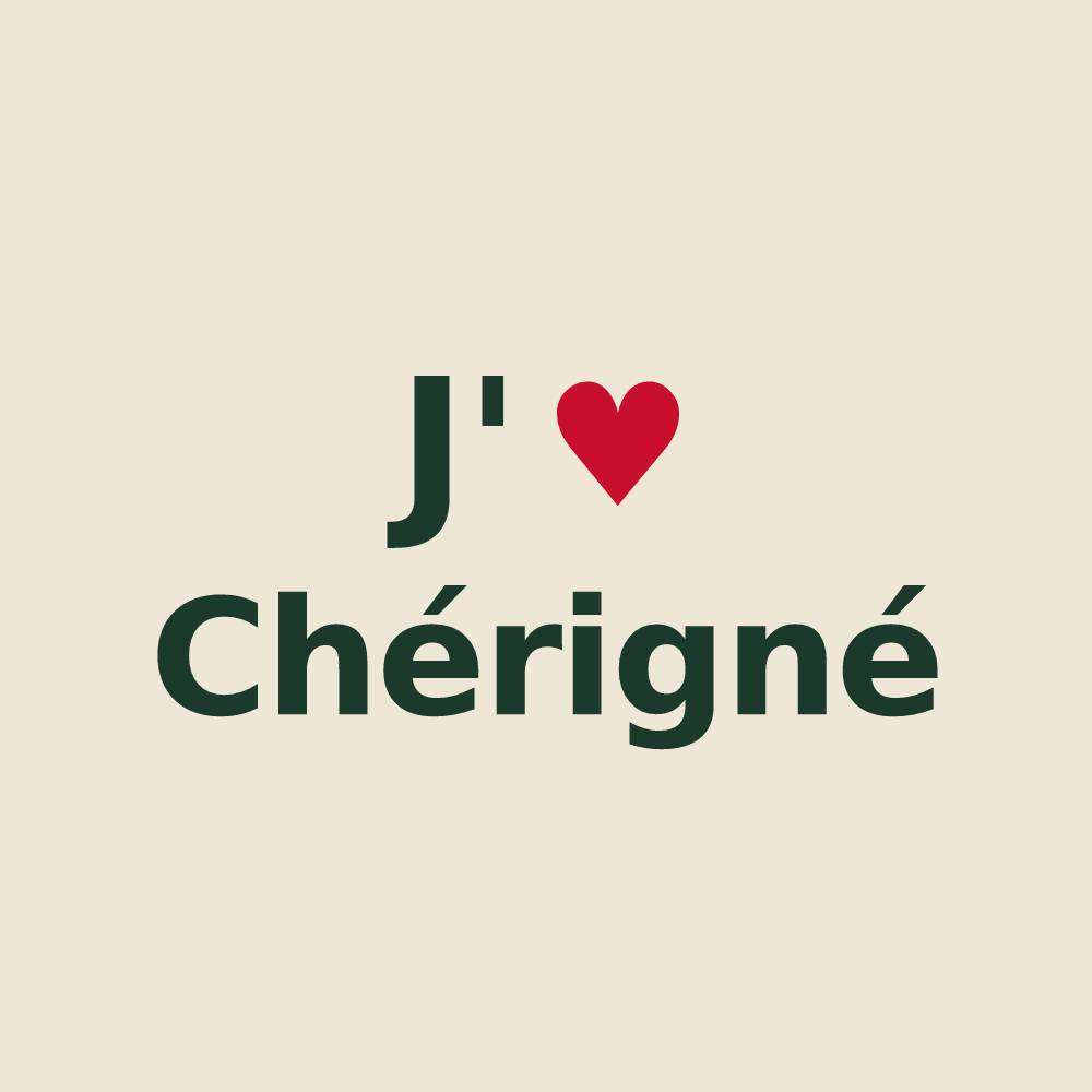 Tote bag personnalisé Chérigné — design « J'aime Chérigné » imprimé sur le tote bag