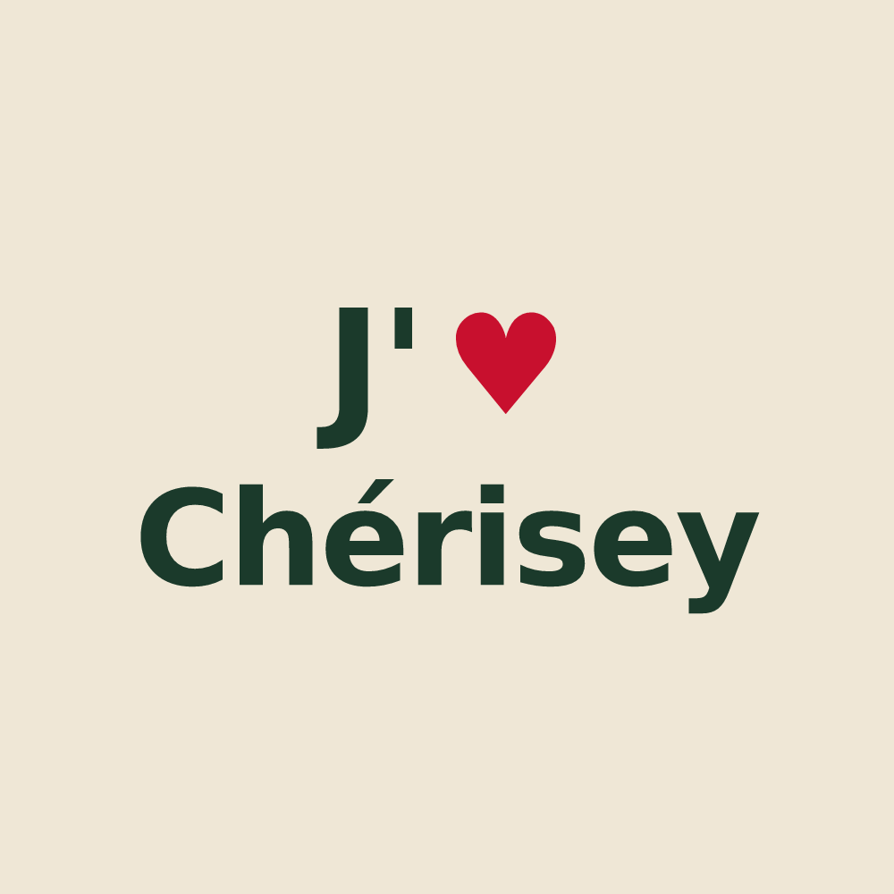 Tote bag personnalisé Chérisey — design J'aime Chérisey