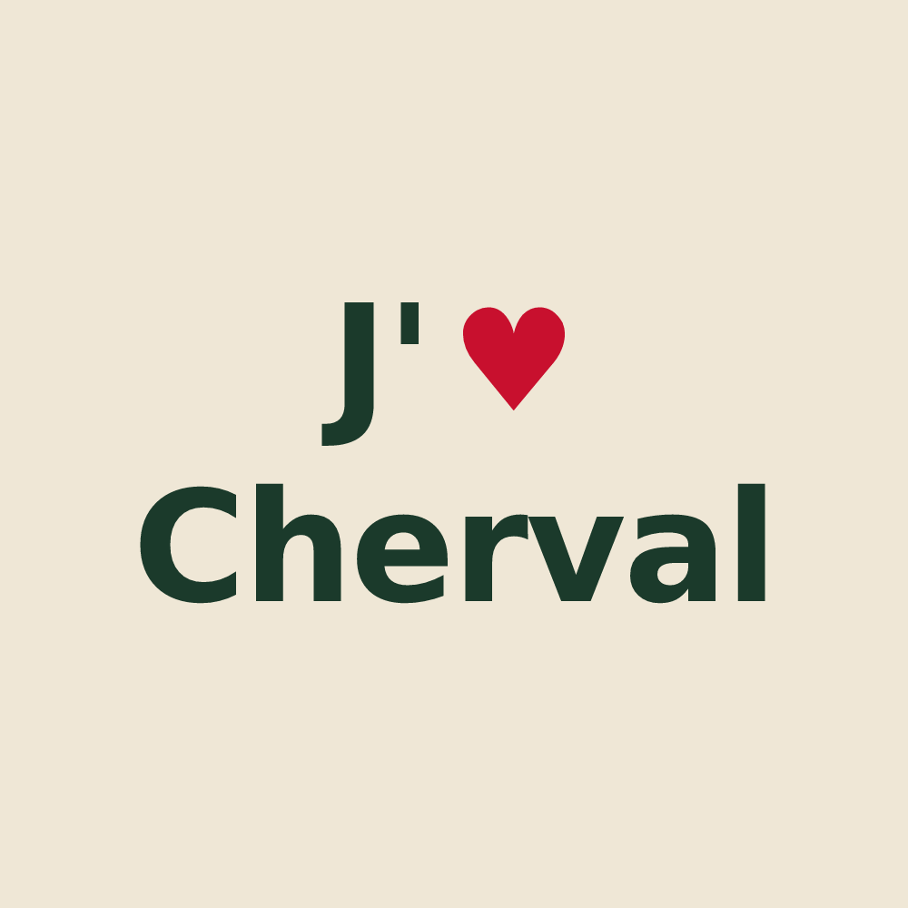 Tote bag personnalisé Cherval — design « J'aime Cherval » imprimé sur le tote bag