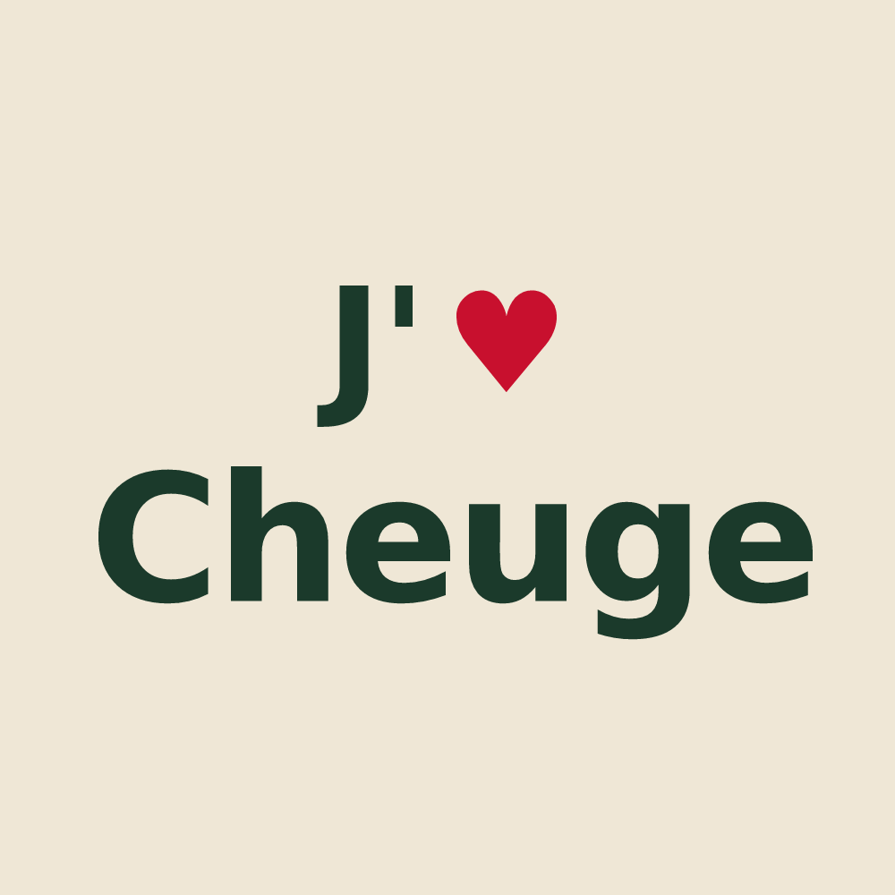 Tote bag personnalisé Cheuge — design J'aime Cheuge