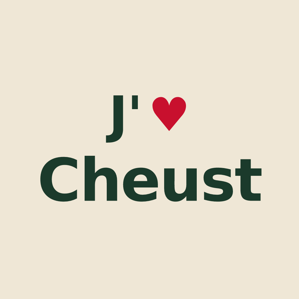 Tote bag personnalisé Cheust — design J'aime Cheust