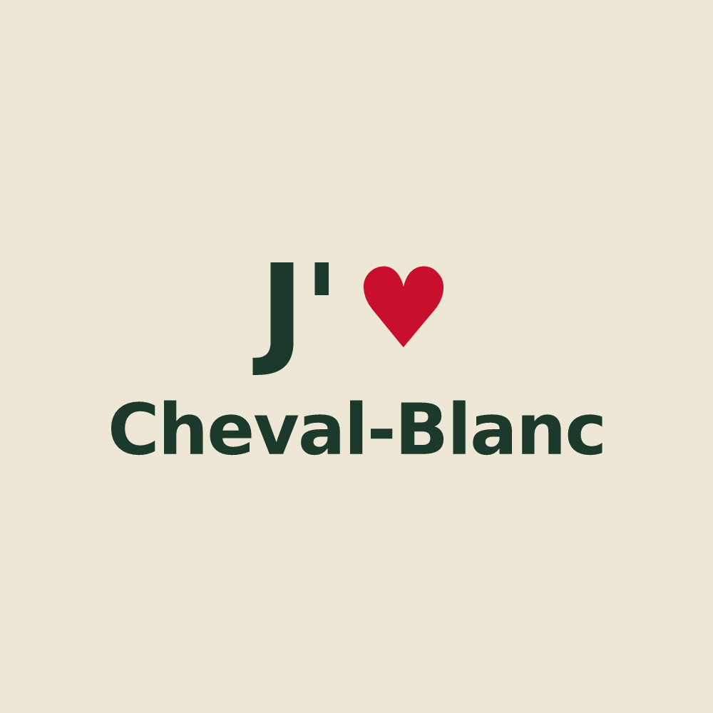 Tote bag personnalisé Cheval-Blanc — design J'aime Cheval-Blanc