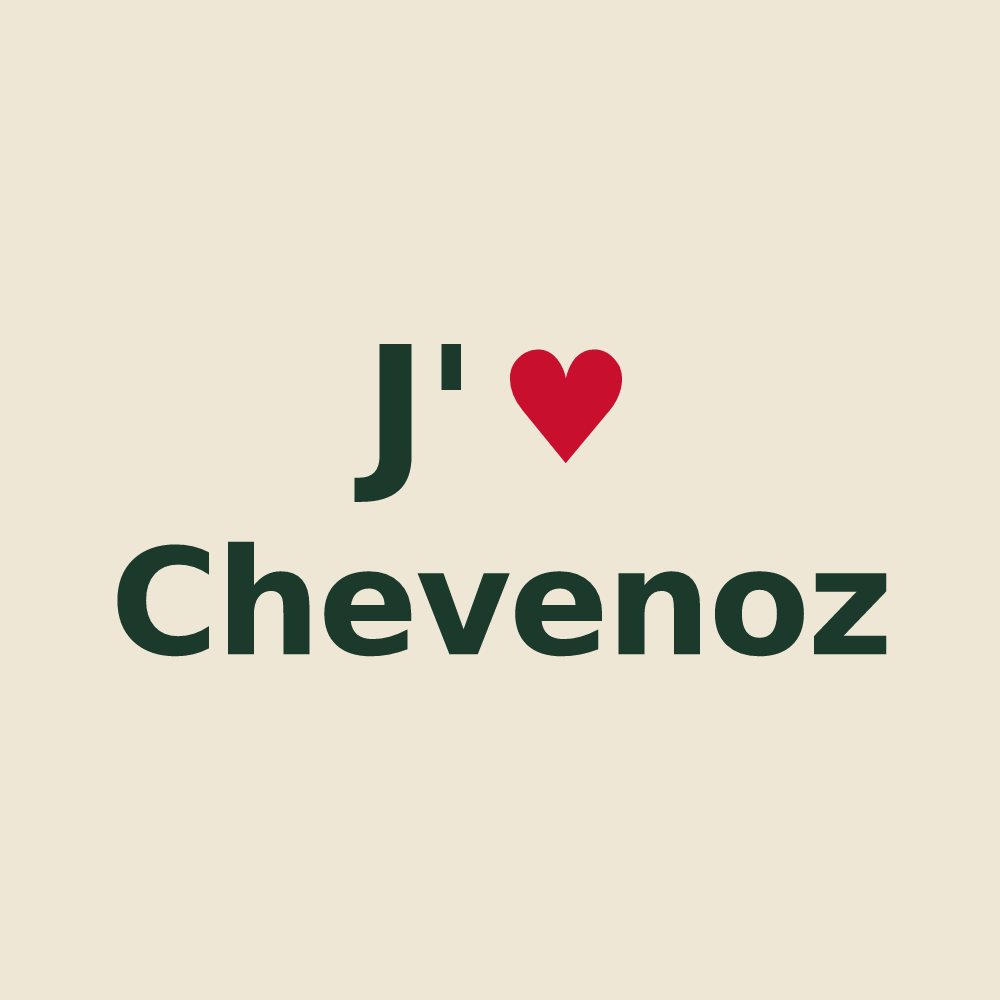 Tote bag personnalisé Chevenoz — design J'aime Chevenoz