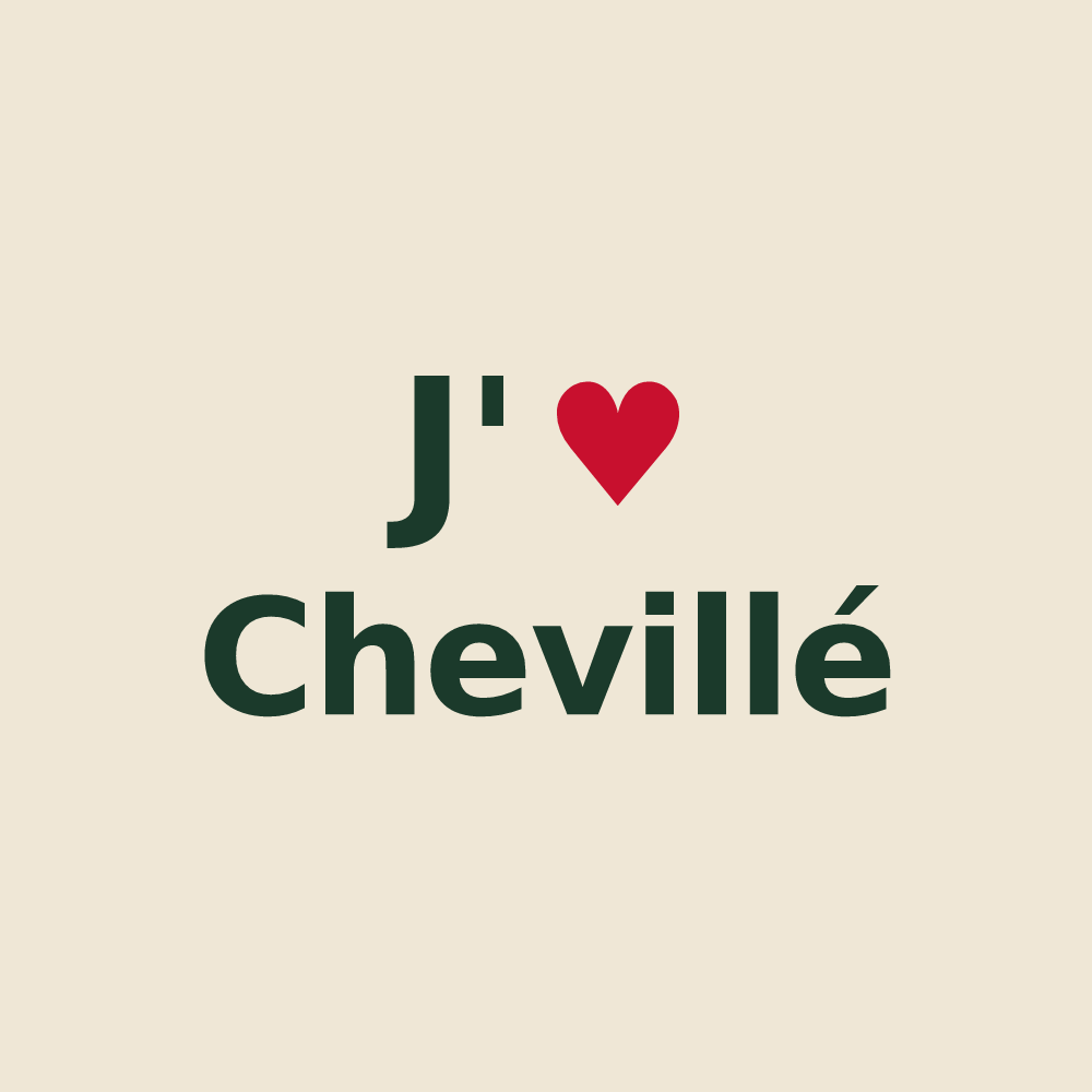 Tote bag personnalisé Chevillé — design J'aime Chevillé