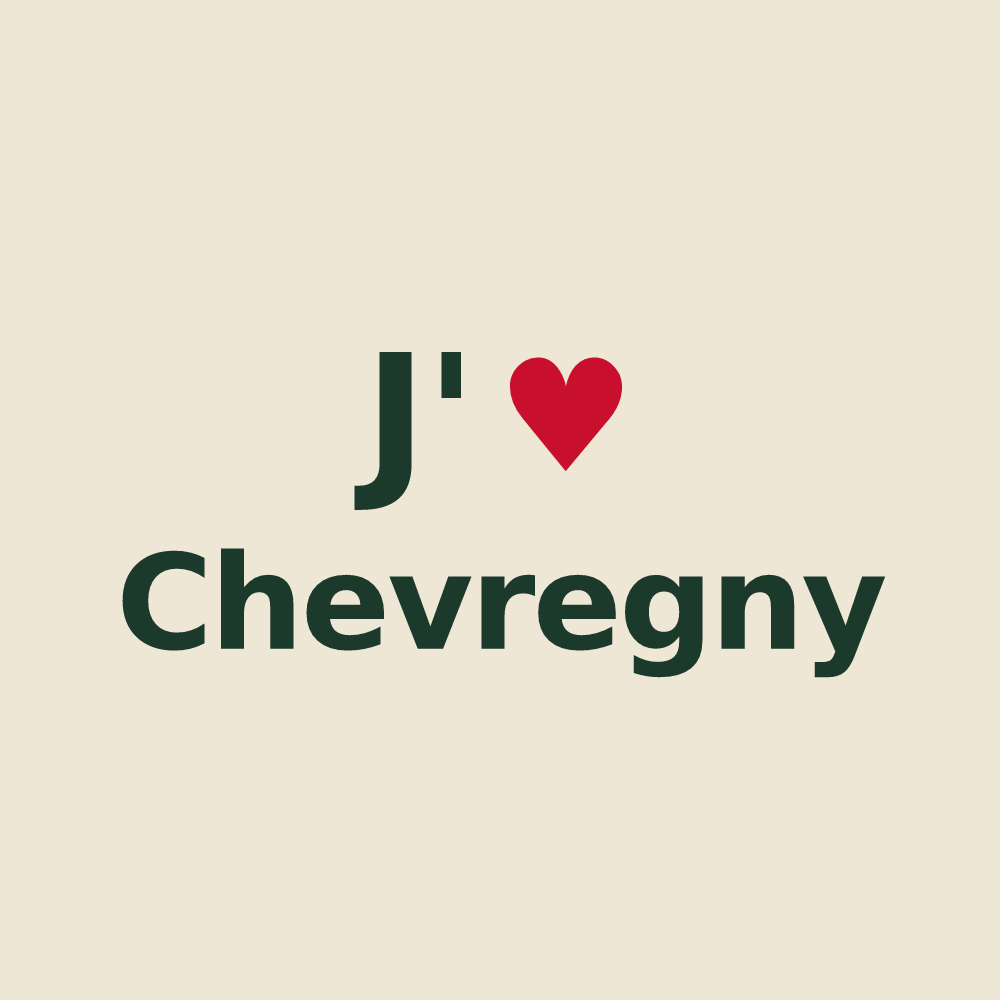 Tote bag personnalisé Chevregny — design « J'aime Chevregny » imprimé sur le tote bag