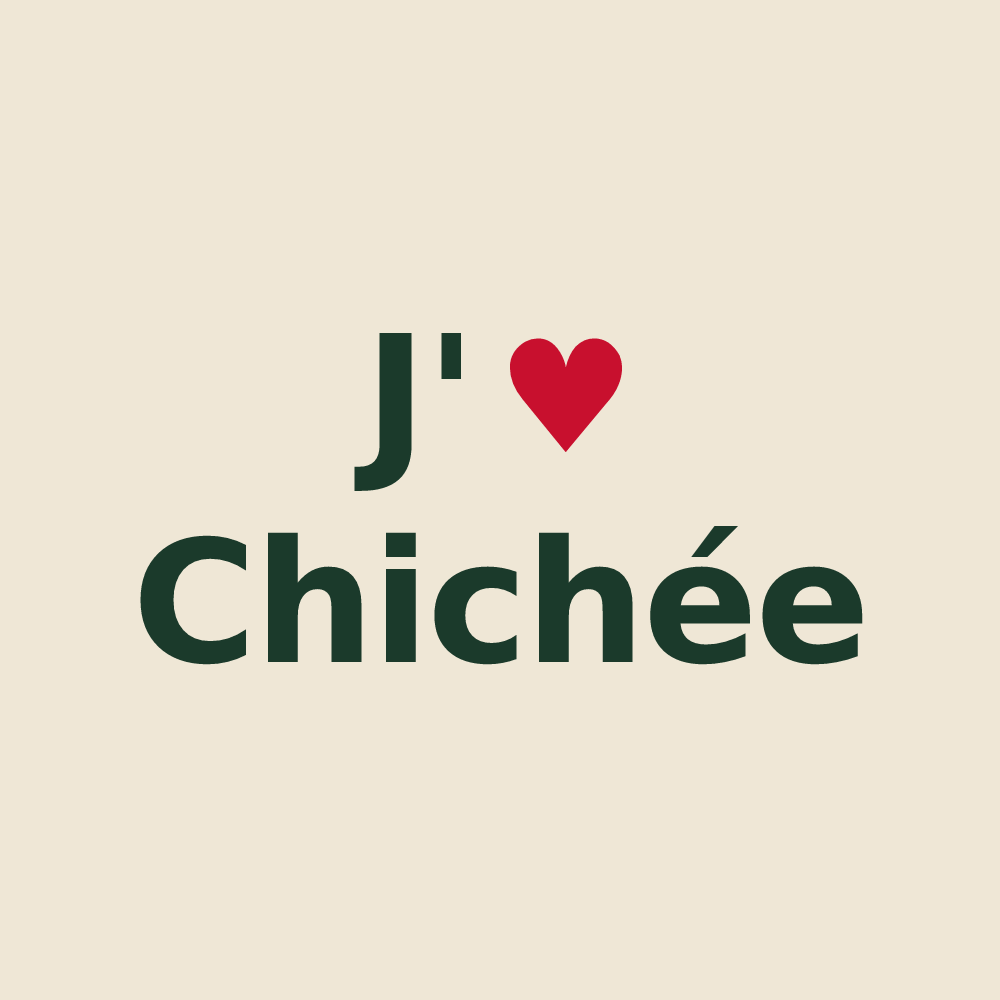 Tote bag personnalisé Chichée — design J'aime Chichée