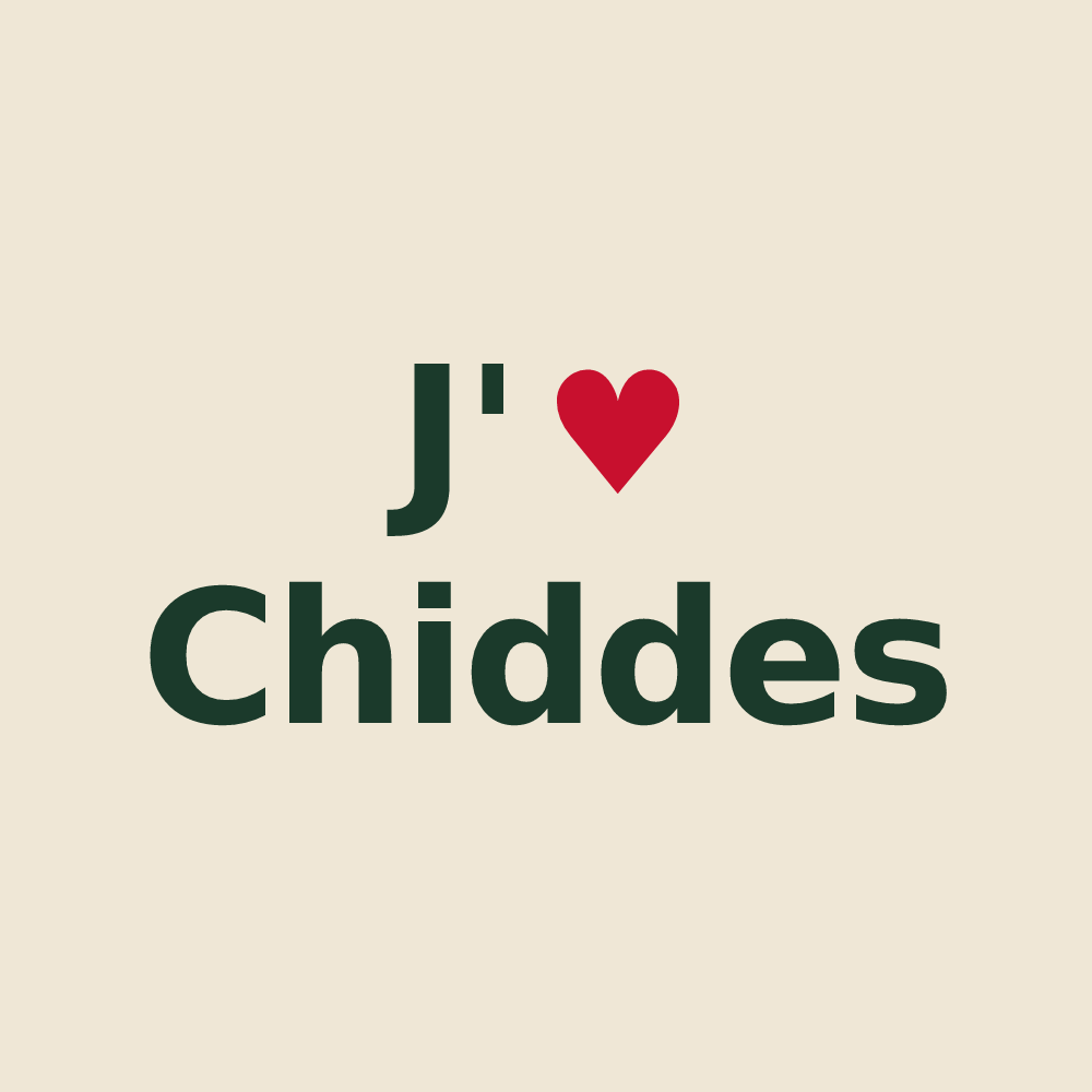 Tote bag personnalisé Chiddes — design J'aime Chiddes