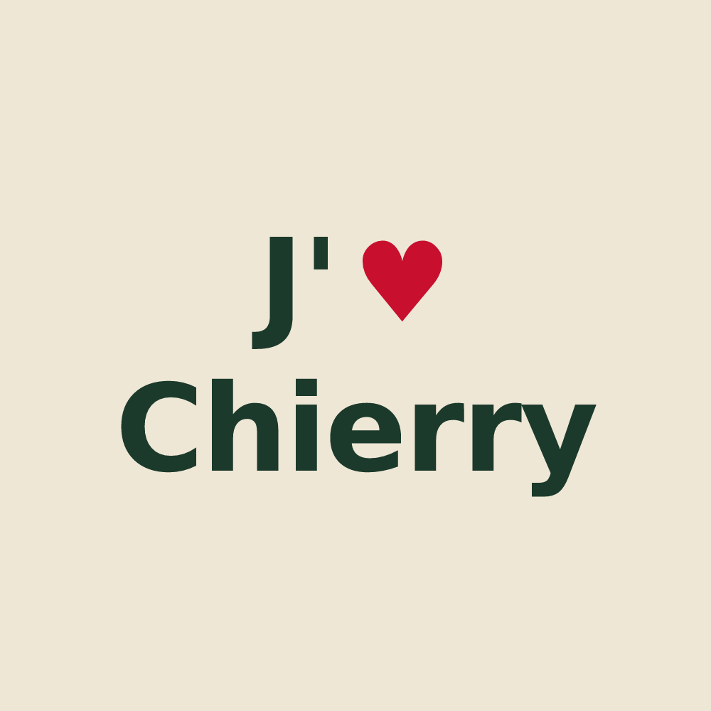 Tote bag personnalisé Chierry — design « J'aime Chierry » imprimé sur le tote bag