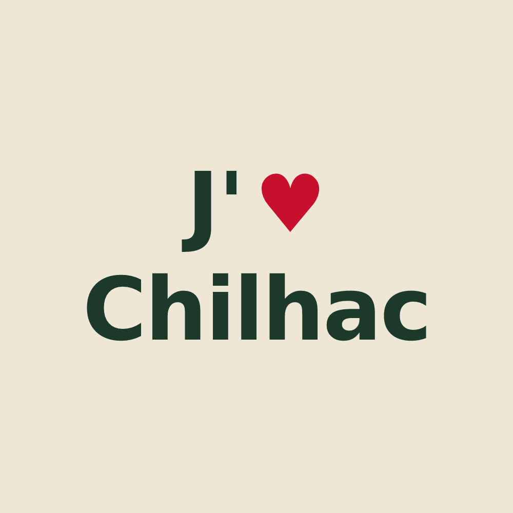 Tote bag personnalisé Chilhac — design J'aime Chilhac