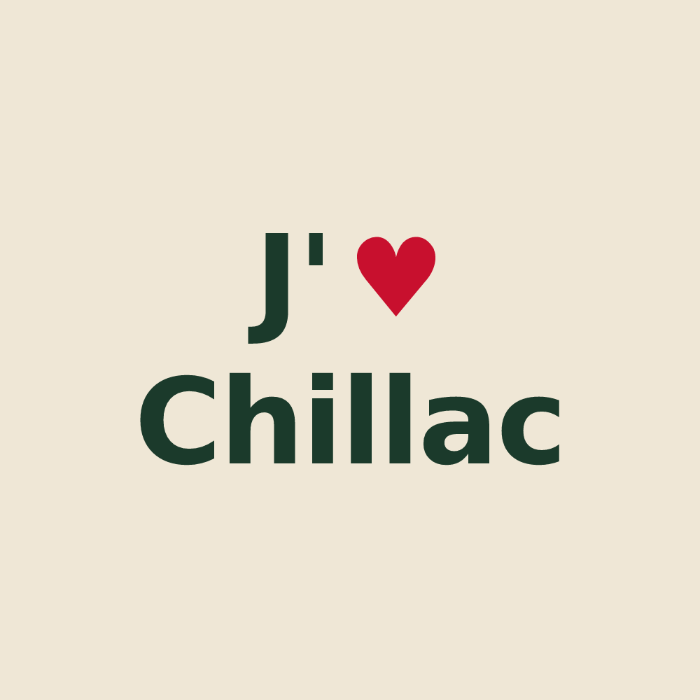 Tote bag personnalisé Chillac — design J'aime Chillac