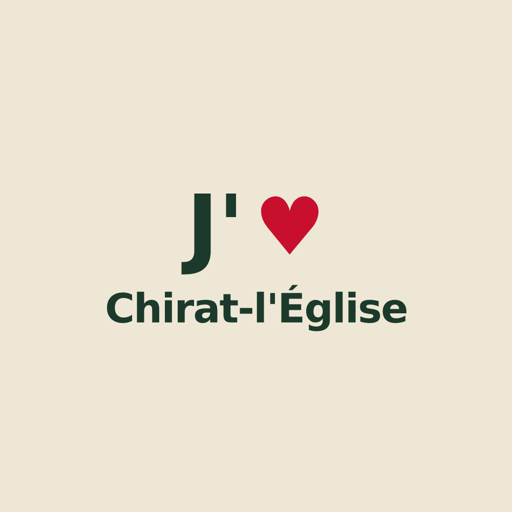 Tote bag personnalisé Chirat-l'Église — design J'aime Chirat-l'Église