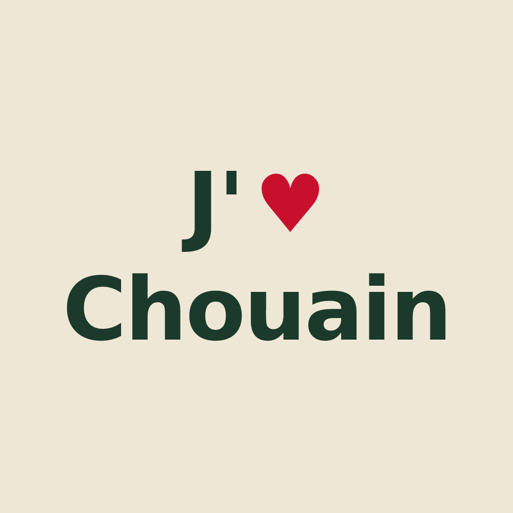 Tote bag personnalisé Chouain — design J'aime Chouain