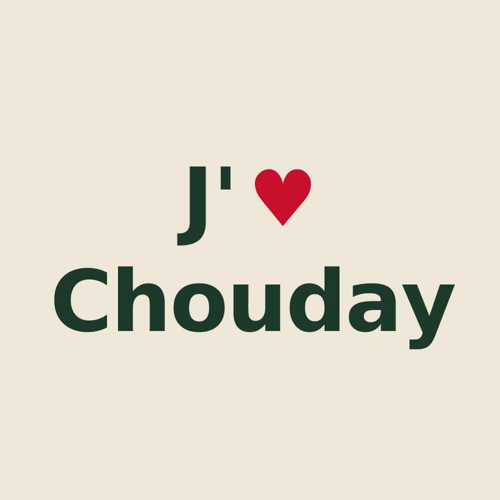 Tote bag personnalisé Chouday — design J'aime Chouday