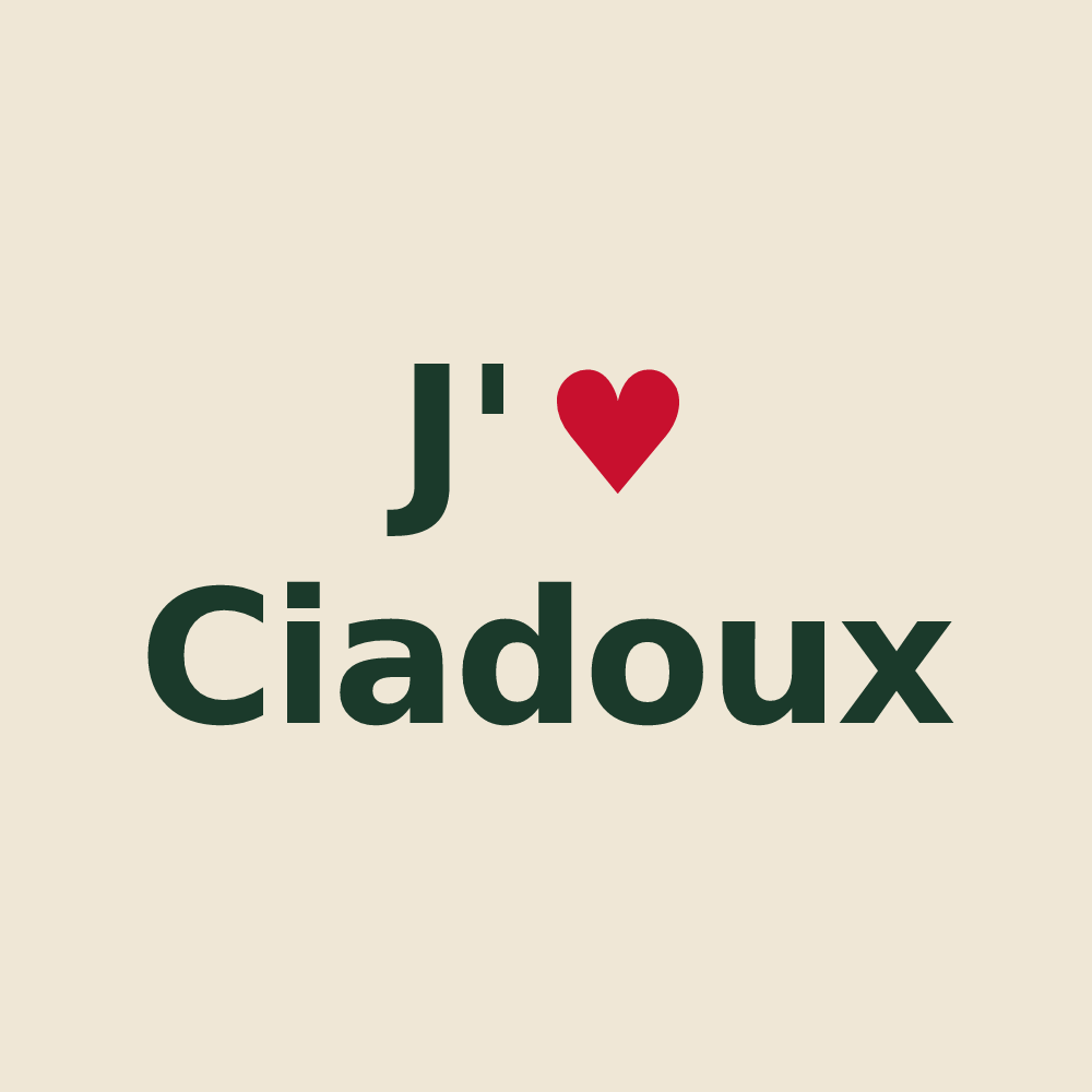 Tote bag personnalisé Ciadoux — design J'aime Ciadoux