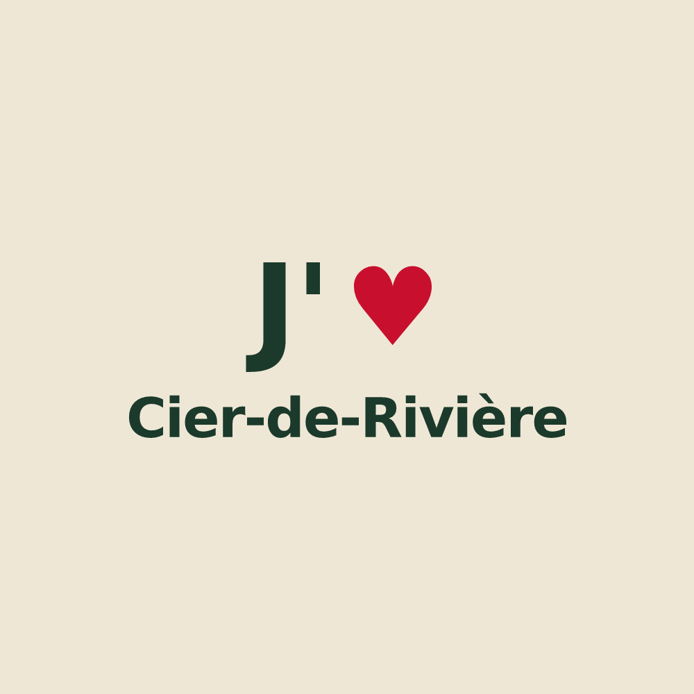 Tote bag personnalisé Cier-de-Rivière — design J'aime Cier-de-Rivière