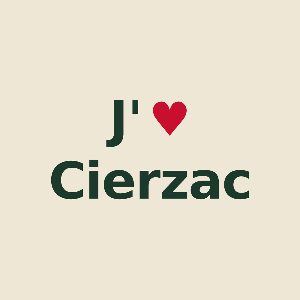 Tote bag personnalisé Cierzac — design J'aime Cierzac