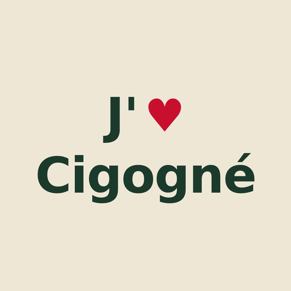 Tote bag personnalisé Cigogné — design J'aime Cigogné
