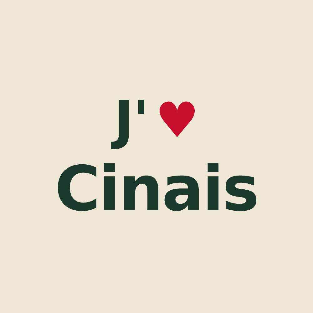 Tote bag personnalisé Cinais — design J'aime Cinais