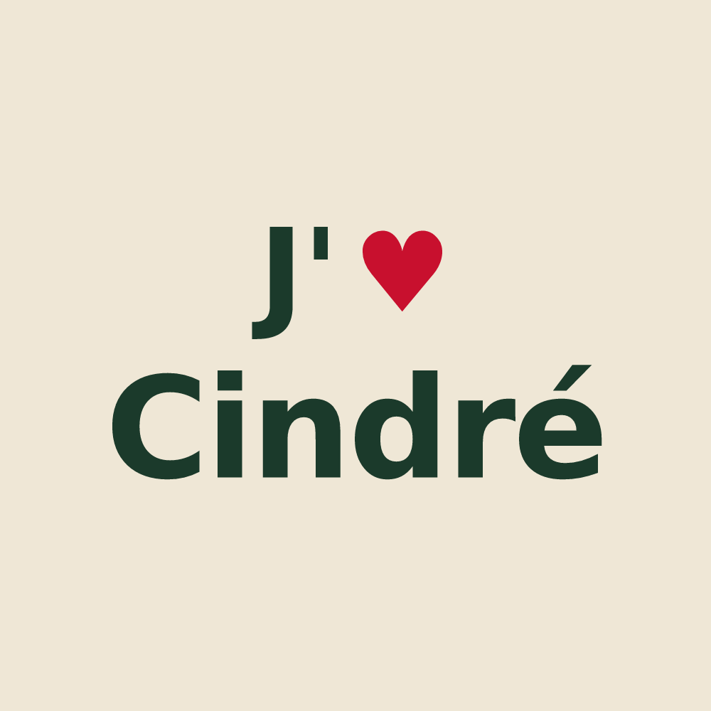 Tote bag personnalisé Cindré — design J'aime Cindré