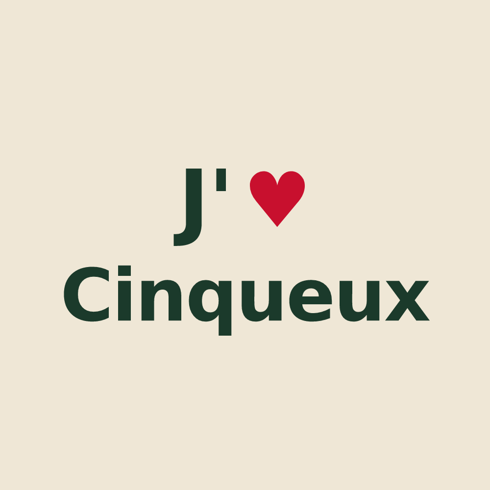 Tote bag personnalisé Cinqueux — design J'aime Cinqueux