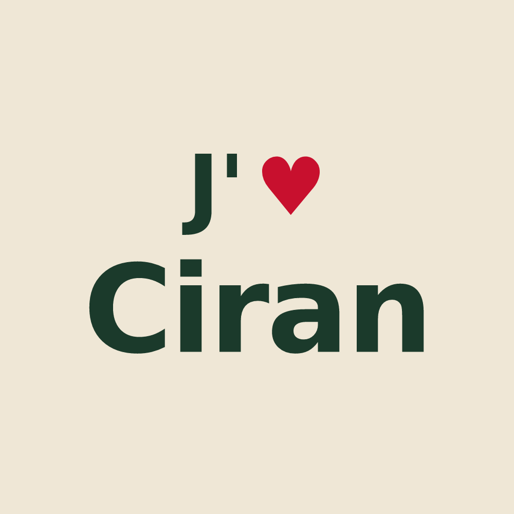 Tote bag personnalisé Ciran — design J'aime Ciran
