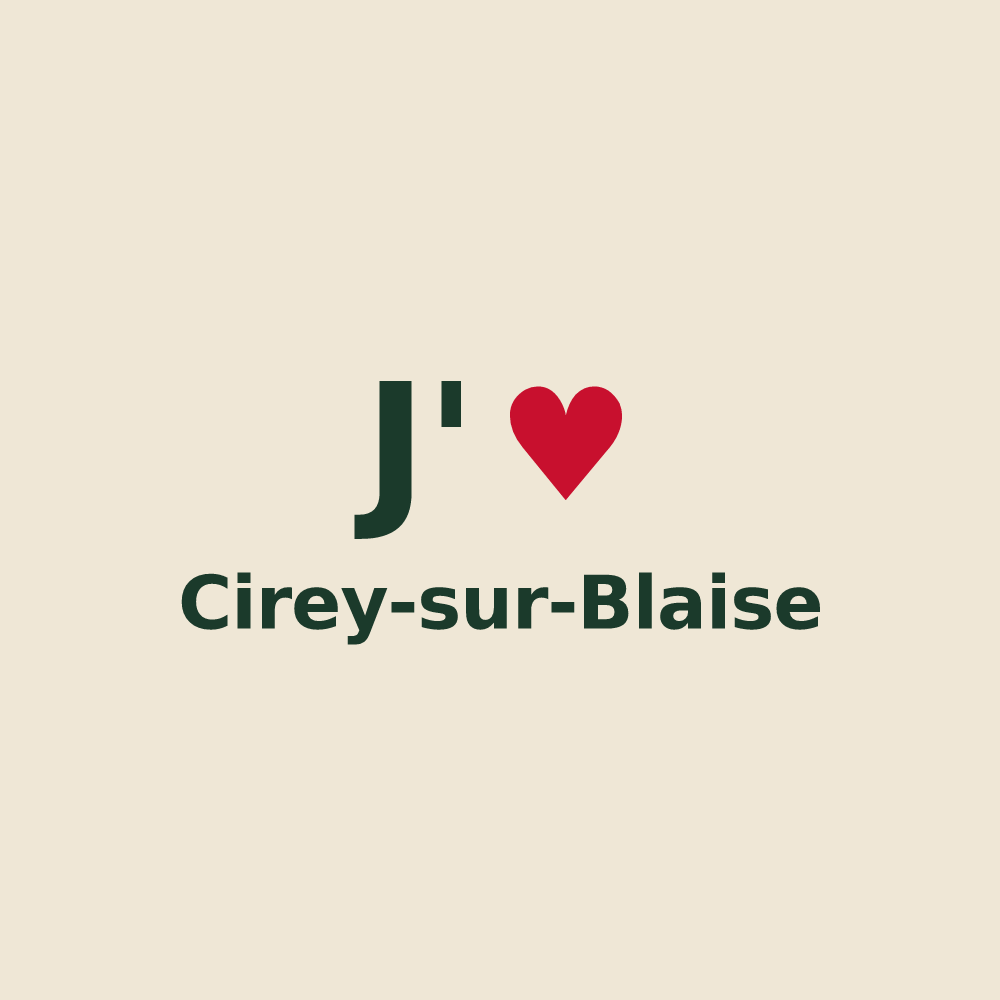 Tote bag personnalisé Cirey-sur-Blaise — design J'aime Cirey-sur-Blaise