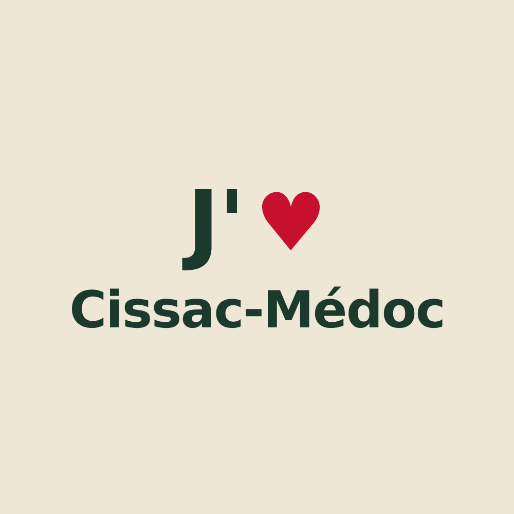 Tote bag personnalisé Cissac-Médoc — design J'aime Cissac-Médoc