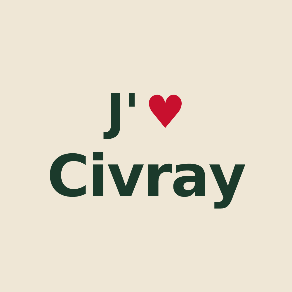 Tote bag personnalisé Civray — design J'aime Civray