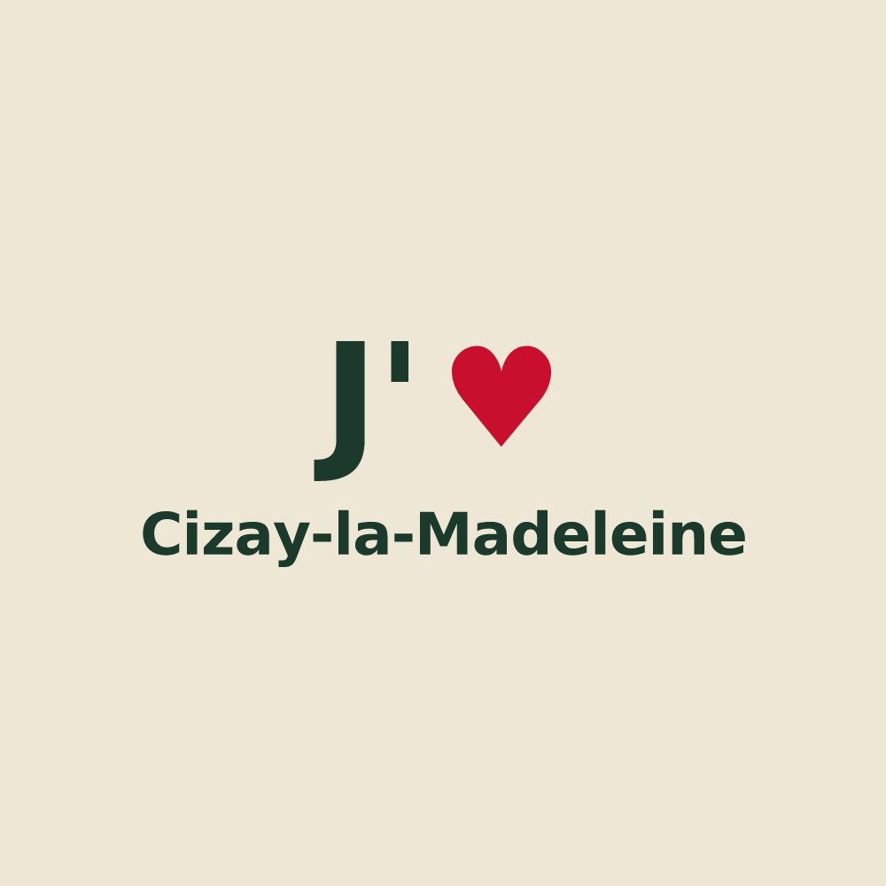 Tote bag personnalisé Cizay-la-Madeleine — design J'aime Cizay-la-Madeleine